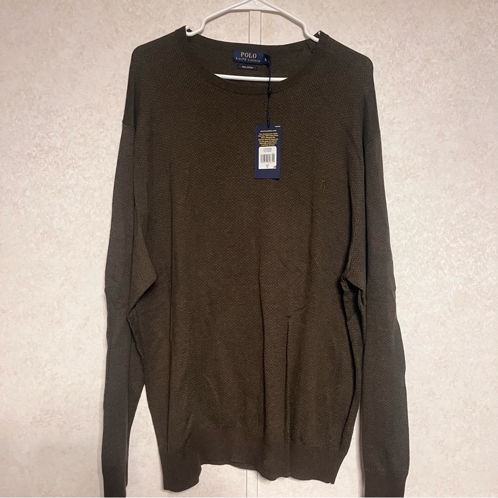 Ralph Lauren Men's Olive Crewneck‎ Sweater